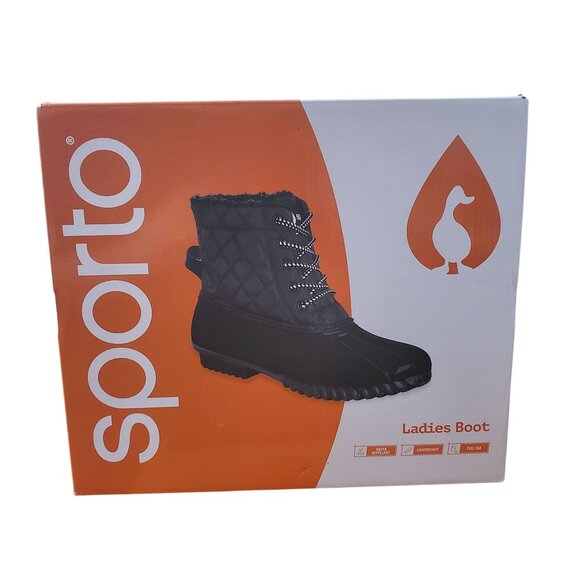 Sporto Womens 11 Andie Duck Boots Quilted Water Repellant Faux Fur Outdoor Shoes - Picture 8 of 12